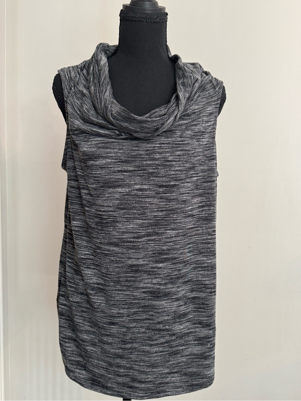 Lisa Rinna Collection Sleeveless Cowl Neck Tank - Heather Gray